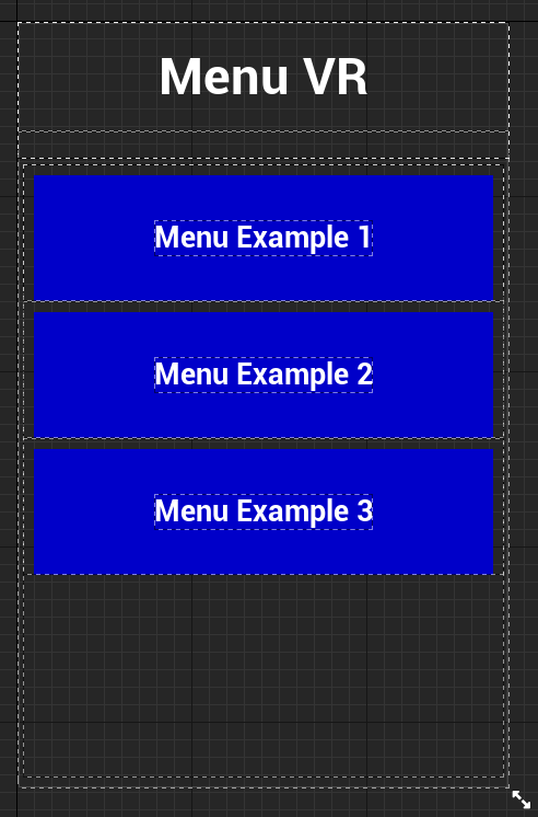 VR menu