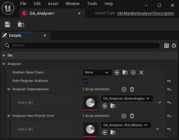 Edit MSD analyser data asset