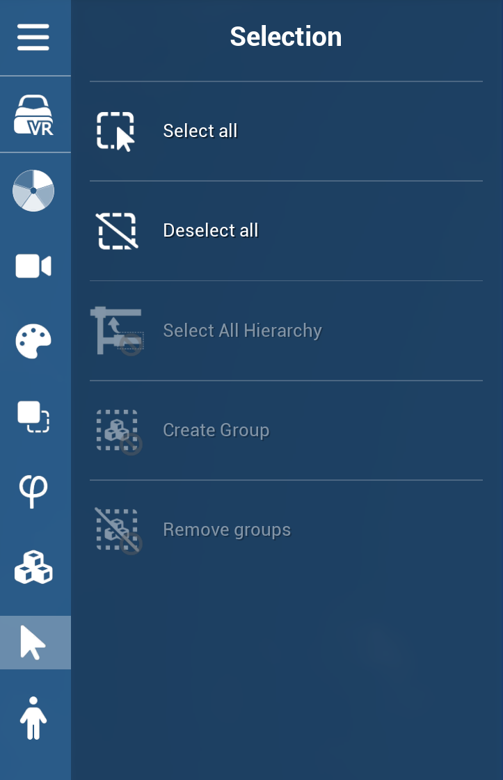 default tools menu