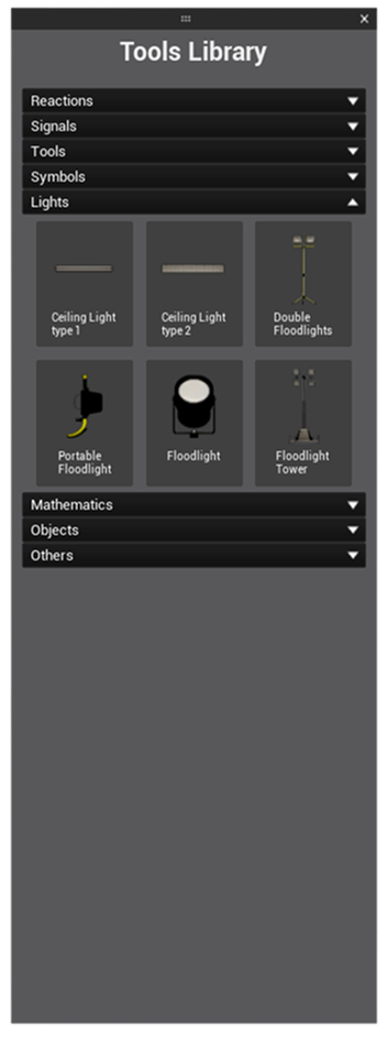 default tools menu